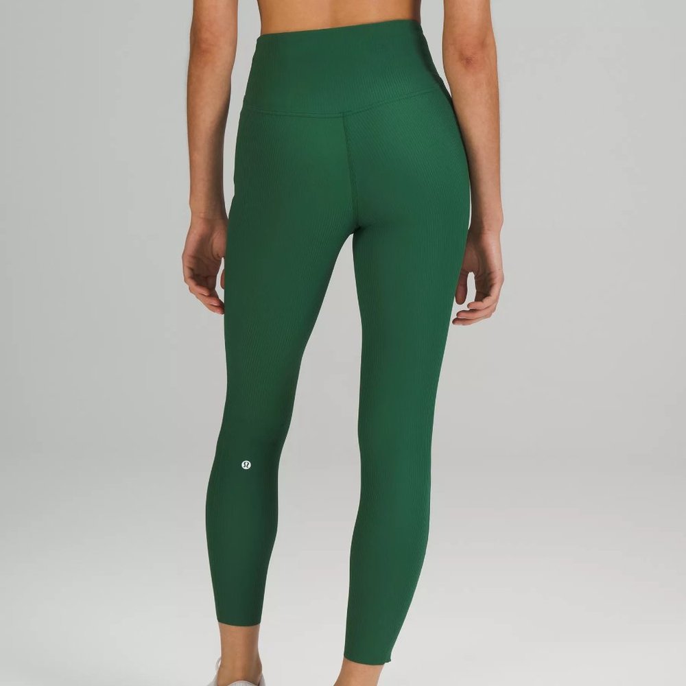 Lululemon Base Pace High-Rise Ribbed Leggings Everglade Green